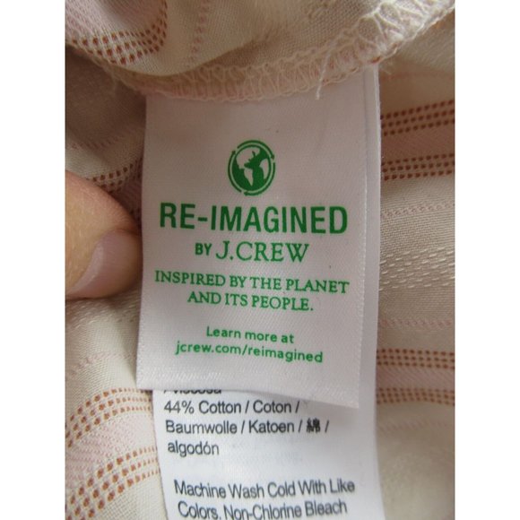 J Crew Top Small White Wrap Blouse Belted Striped Shawl Neck NEW - Picture 10 of 12